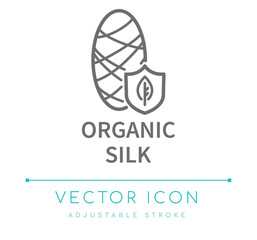 Organic Silk Fabric Line Icon