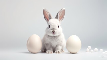 Obraz premium embodying bunny Easter minimalism, capturing a simple yet charming representation of the festive spirit with minimalistic elements.