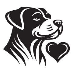 puppy with heart dog art vector design