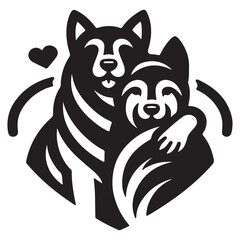 puppy with heart dog art vector design