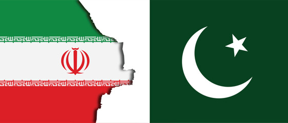 Flag of Pakistan and Iran