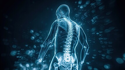 X-ray view to the spine of a person.