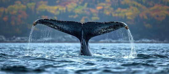 An Atlantic Humpback whale raises its fluke in New England and Newfoundland's rich waters.