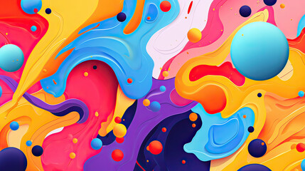 Fototapeta na wymiar Bright Spots abstract background theme, incorporating dynamic colors, playful shapes, and a lively composition Ai Generative
