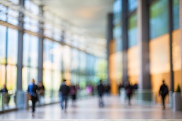 Modern company building, abstract blurred defocused background