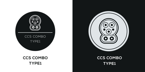 CCs COMBO TYPE1 (Combined Charging System) Icon, Vector sign.