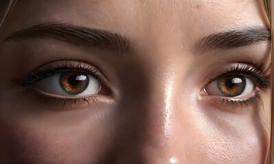 Fototapeta premium Beautiful female eyes with long eyelashes, closeup