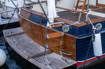 Moored nautical sport boat.