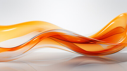 Orange flowing, fluid and transparent layered dynamic shapes and objects Abstract vibrant and modern background with copy space. Generate AI