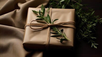 an elegantly wrapped birthday gift on a clean, light surface.