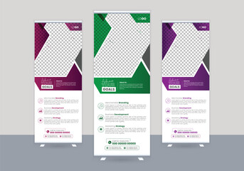 Corporate business rollup banner template design