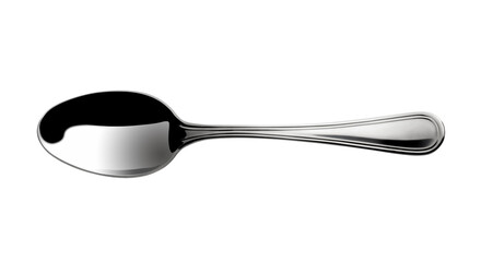 Top view of empty steel spoon