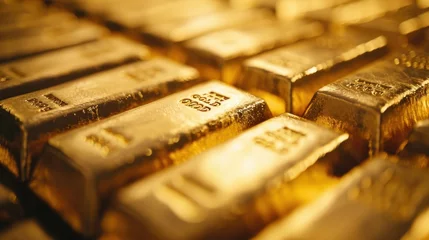 Foto op Plexiglas close up of gold bars      © Emil
