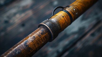 close up view of a rod     