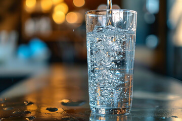 "Quenching Thirst: A Visual Symphony of Filling a Drinking Glass with Refreshing Tap Water"