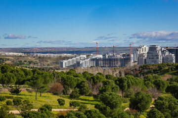 Landscape of Public Felipe VI Park or Valdebebas Forest Park - Madrid’s biggest urban park (340...