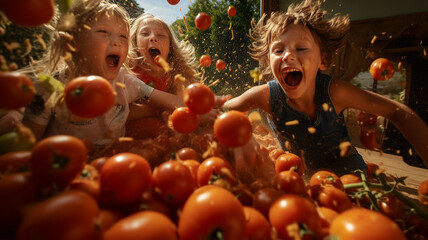 Tomato Mayhem! Kids Celebrating La Tomatina Festival II