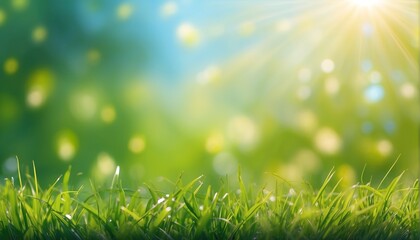 Abstract spring background banner or summer with fresh grass