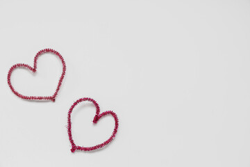 Decorative hearts on white background. Valentine's day celebration