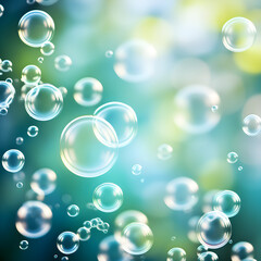 soft  blue and green background  bubbles 