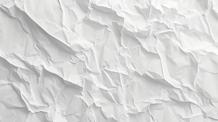 White crumpled paper background texture close up, 3d rendering    