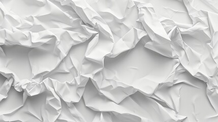 White crumpled paper background texture close up, 3d rendering  