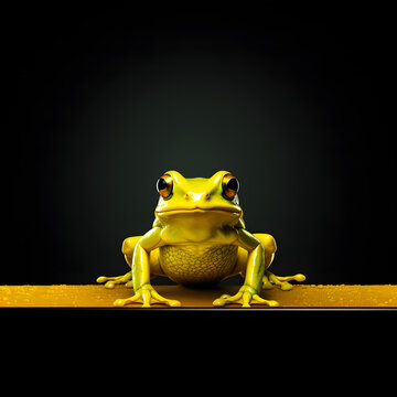 frog on a black background