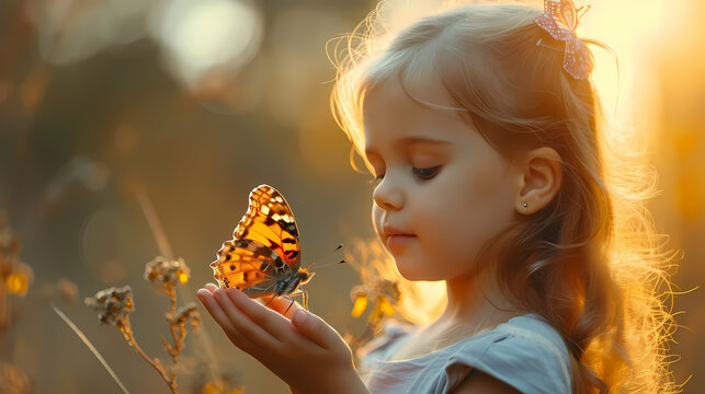 child with a butterfly