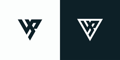 Vector logo design for the initials V R with a triangle shape.