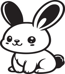 rabbit with carrot art vector design