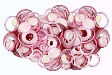 Red onion ring set on background