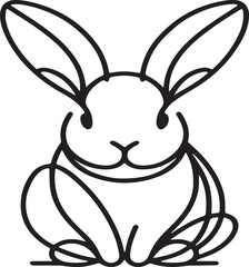 rabbit with carrot art vector design