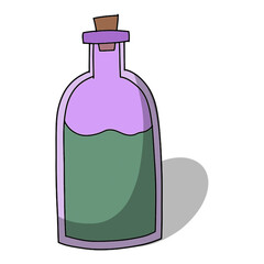 Mystery poison bottle. magic hand drawn element