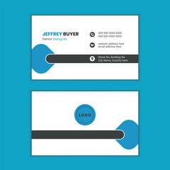 Modern double sided minimalist corporate business card design template with editable content.