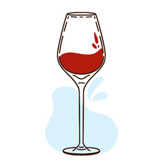 Vector illustration of a red wine glasses in hand drawn vintage engraving style. for logos, postcards and wine companies