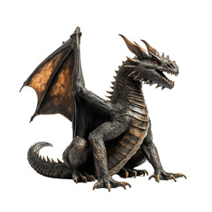 Fototapeta premium Dragon isolated on transparent and white background. Generative ai