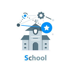 High School Modern Simple Vector Icon,School Building element,flat design icon vector illustration