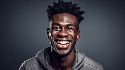Obraz premium a young African man, his features telling a story of youth, energy, and individuality.