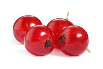 Fresh ripe red currant berries isolated on white