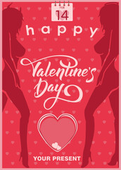 Valentine's Day vector design for greeting cards, flyers, posters. Vector illustration 04