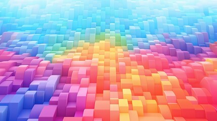 Rainbow geometric cubes abstract background