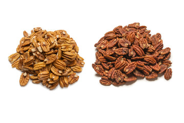 Pecan-nut isolated on white background.