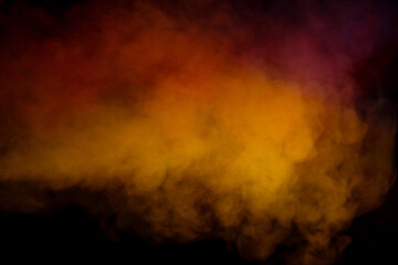 Orange and red steam on a black background.