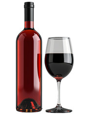 Bottle of Red Wine and Glass of Wine