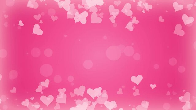 Valentine's Day frame with 3D red hearts flying in a slow-motion cinematic romantic background	
