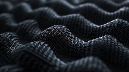 A close-up of woven fibers in fabric. 3D illustration