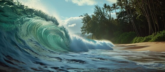 Hawaii's North Shore's wave on the shore.