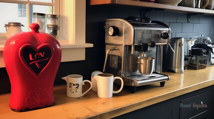 coffee machine in kitchen.