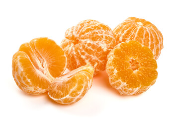 Mandarin. Tangerines, isolated on white background.