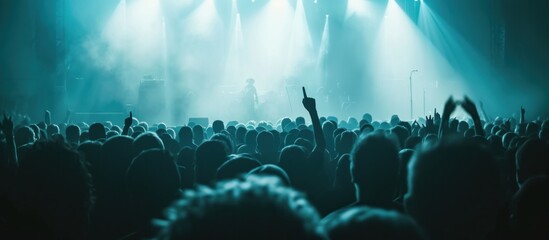 an image of an audience in a concert - obrazy, fototapety, plakaty